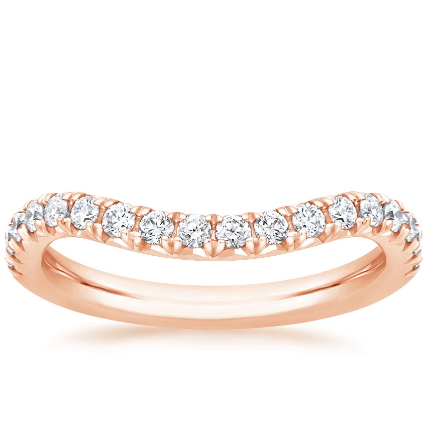 14K Rose Gold Curved Amelie Diamond Ring (1/3 ct. tw.), large top view