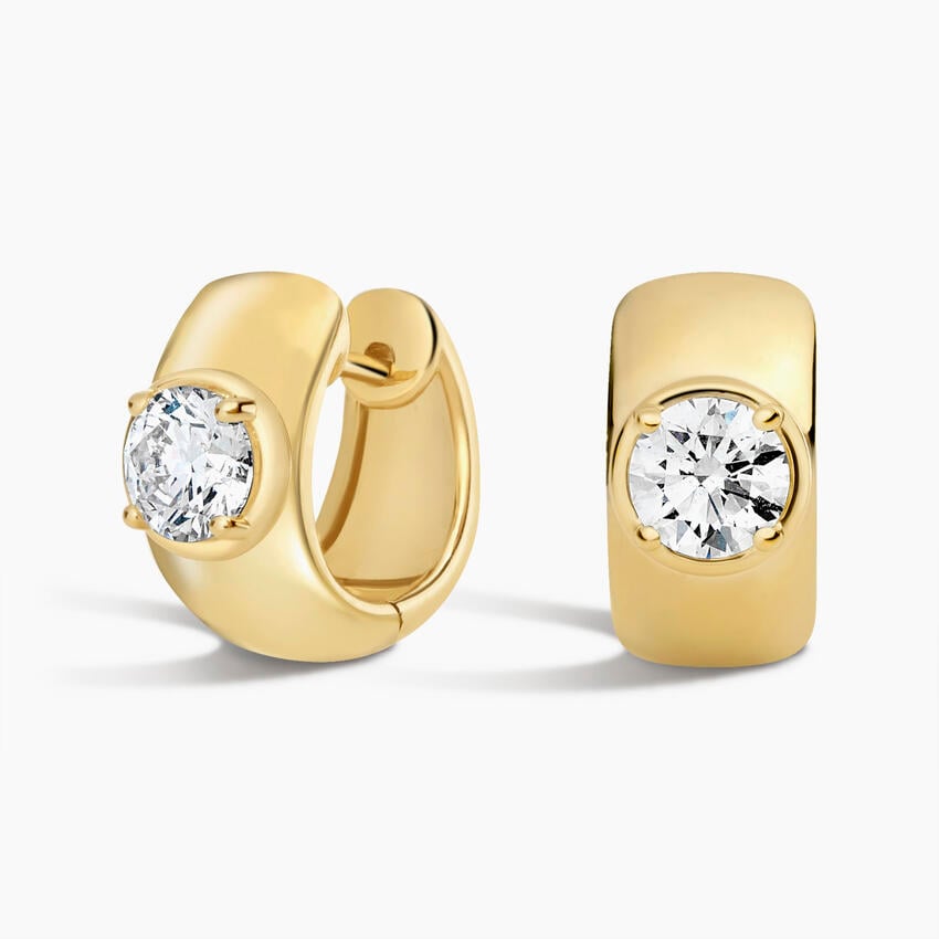 14K Yellow Gold Billie Lab Diamond Wide Hoop Earrings (1 ct. tw.)