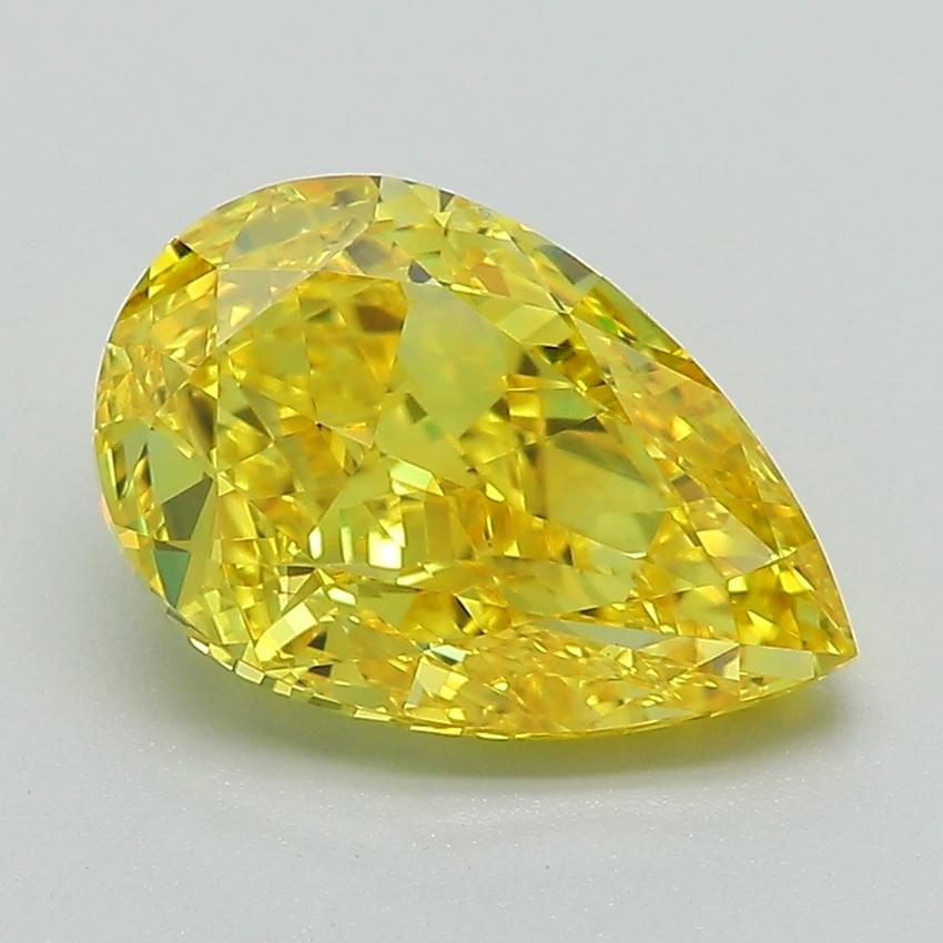 2.65 Ct. Fancy Vivid Yellow Pear Lab Grown Diamond