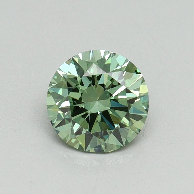0.65 Ct. Fancy Vivid Green Round Lab Grown Diamond
