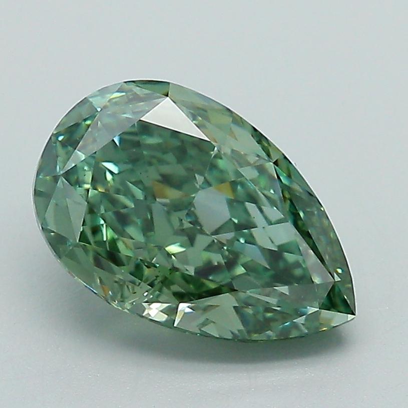 2.12 Ct. Fancy Vivid Green Pear Lab Grown Diamond