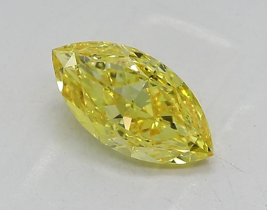0.96 Ct. Fancy Vivid  Yellow Marquise Lab Grown Diamond