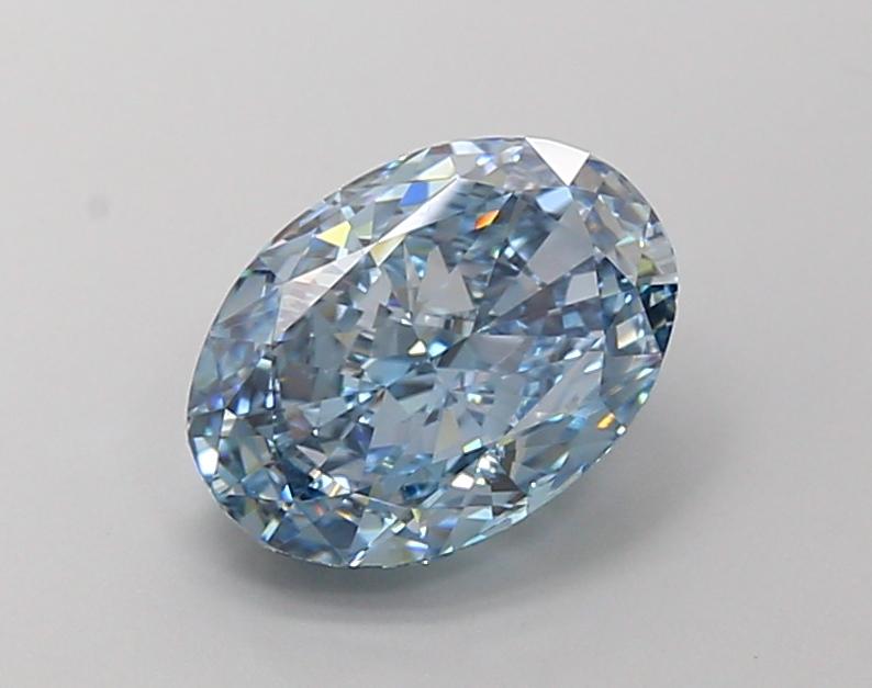 3.6 Ct. Fancy Intense Blue Oval Lab Grown Diamond