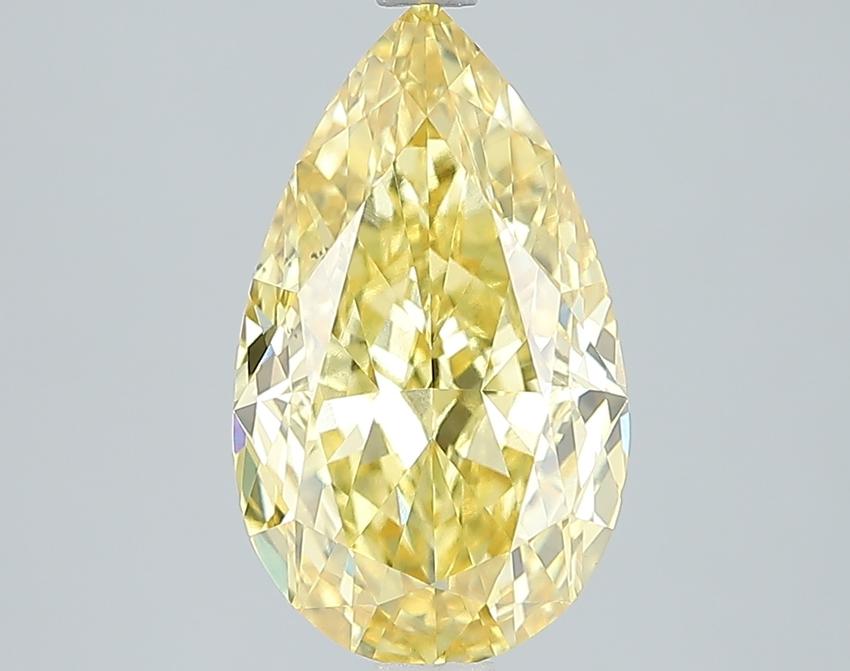 3.79 Ct. Fancy Vivid Yellow Pear Lab Grown Diamond