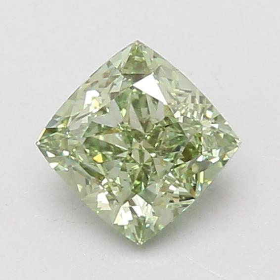 1.10 Ct. Fancy Vivid Green Cushion Lab Grown Diamond