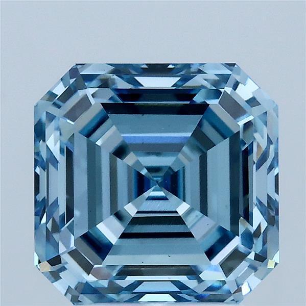 3.24 Ct. Fancy Vivid Blue Asscher Lab Grown Diamond
