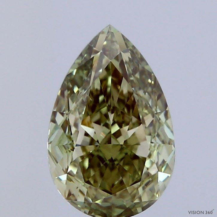 2.09 Ct. Fancy Vivid Green Pear Lab Grown Diamond