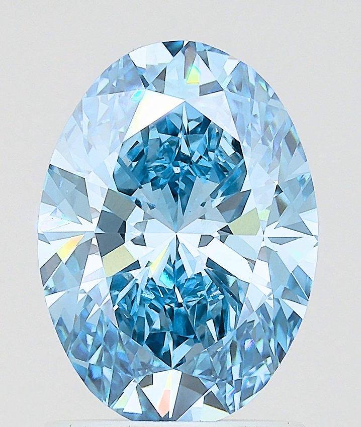 1.65 Ct. Fancy Vivid Blue Oval Lab Grown Diamond