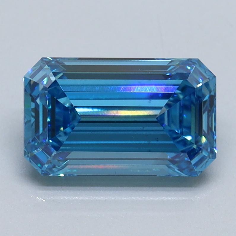 1.54 Ct. Fancy Vivid Malibu Blue Emerald Lab Grown Diamond