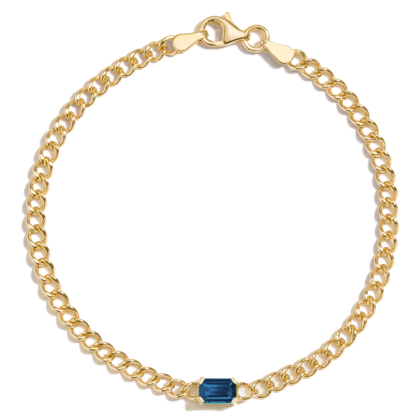 London Blue Topaz Chain Link Bracelet 