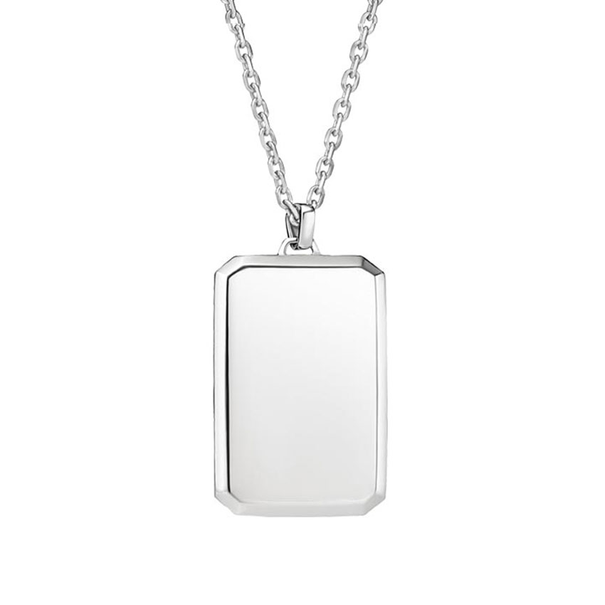 Homme Engravable Tag Pendant in Silver