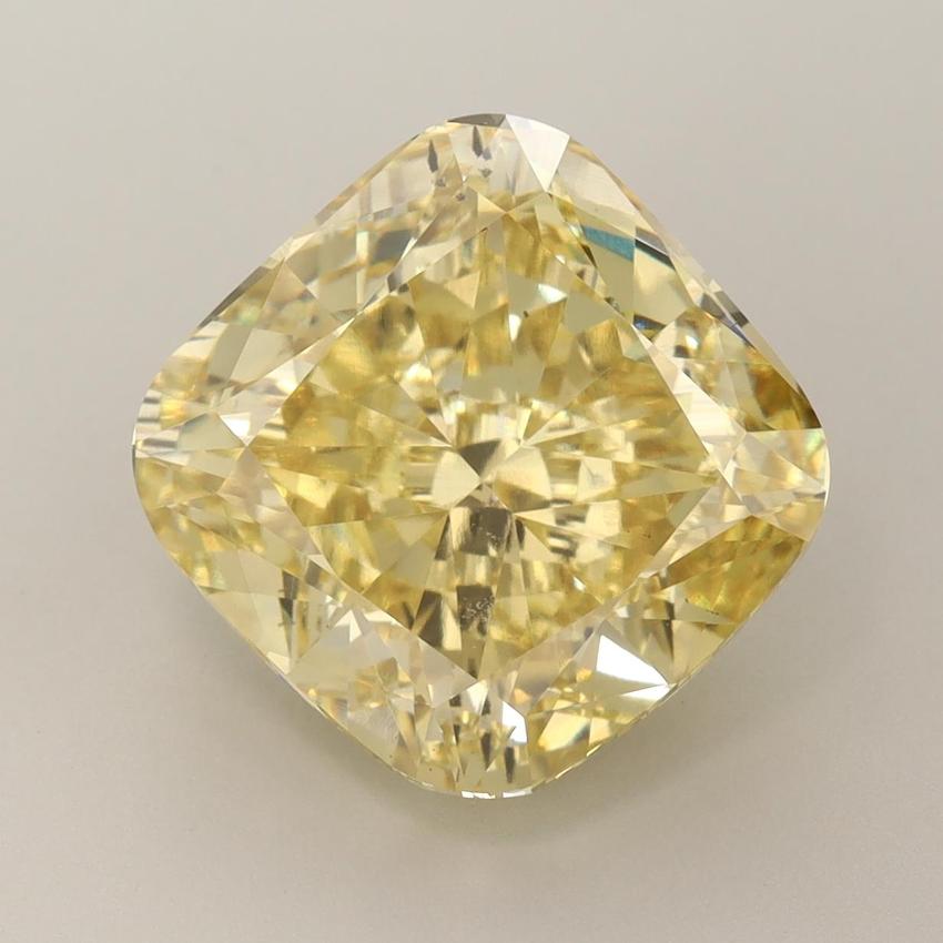 7.06 Ct. Fancy Vivid Yellow Cushion Lab Grown Diamond