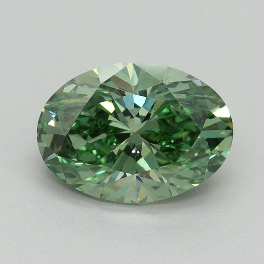1.54 Ct. Fancy Vivid Green Oval Lab Grown Diamond