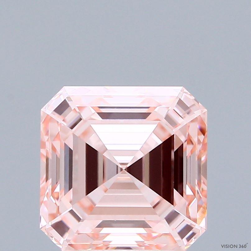 3.21 Ct. Fancy Intense Pink Asscher Lab Grown Diamond