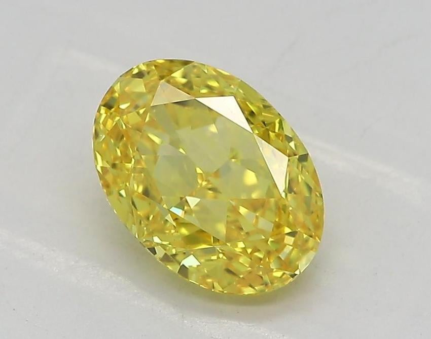 1.3 Ct. Fancy Vivid Yellow Oval Lab Grown Diamond