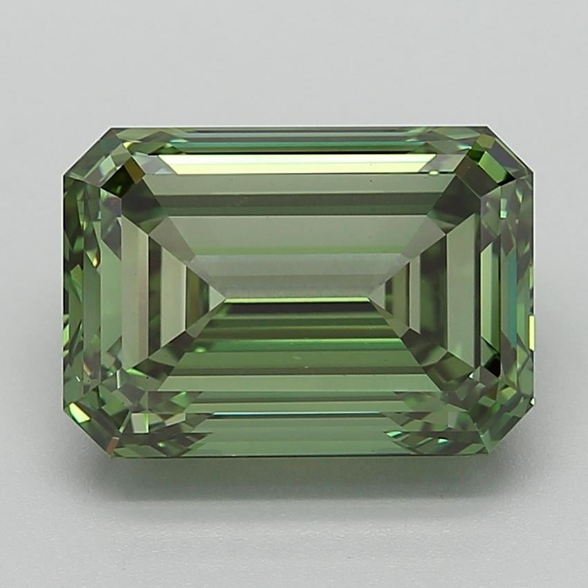 7.07 Ct. Fancy Vivid  Green Emerald Lab Grown Diamond