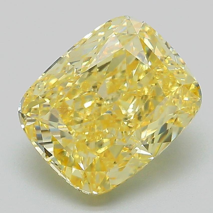 4.92 Ct. Fancy Intense Yellow Cushion Lab Grown Diamond