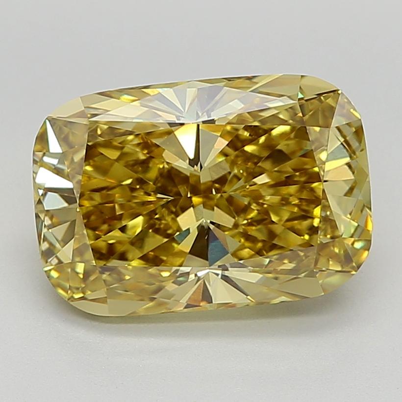5.07 Ct. Fancy Vivid  Yellow Cushion Lab Grown Diamond