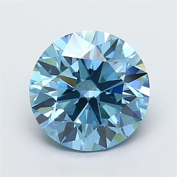 3.00 Ct. Fancy Vivid Blue Round Lab Grown Diamond