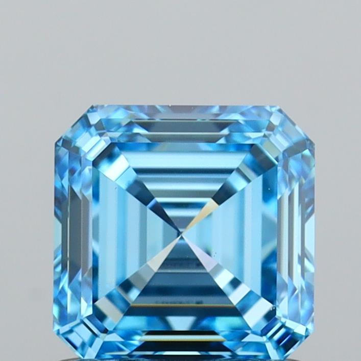 1.00 Ct. Fancy Vivid Blue Asscher Lab Grown Diamond