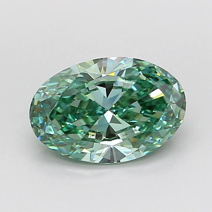 1.46 Ct. Fancy Vivid Green Oval Lab Grown Diamond