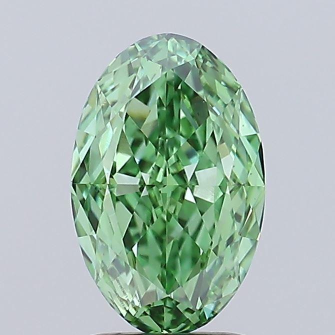 1.84 Ct. Fancy Vivid Green Oval Lab Grown Diamond