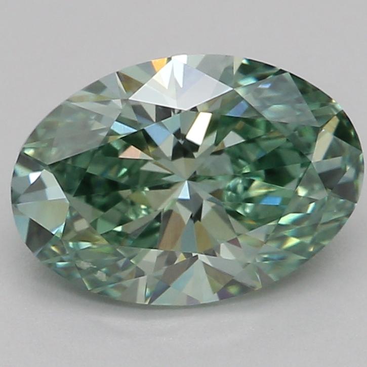 1.03 Ct. Fancy Vivid Green Oval Lab Grown Diamond
