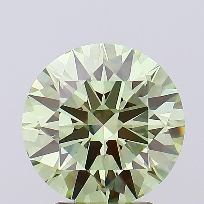 3.02 Ct. Fancy Vivid Green Round Lab Grown Diamond