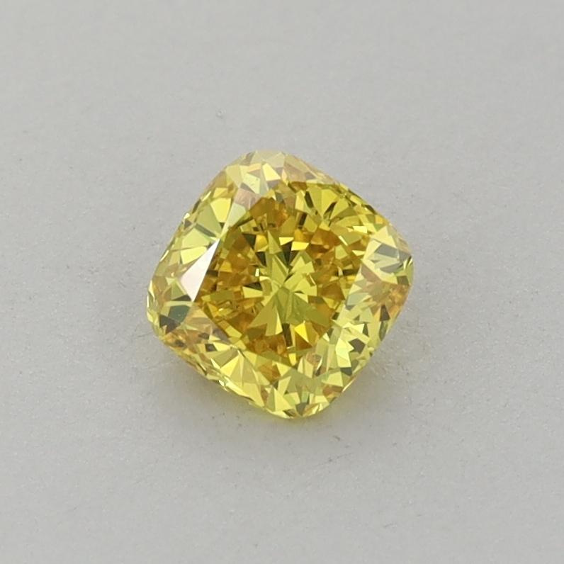 0.46 Ct. Fancy Vivid  Yellow Cushion Lab Grown Diamond