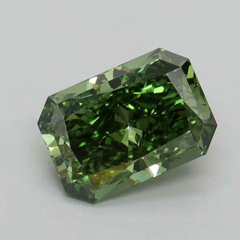 1.10 Ct. Fancy Vivid Green Radiant Lab Grown Diamond