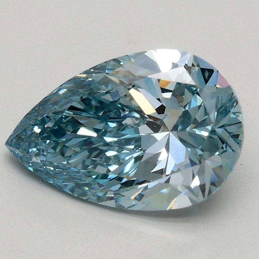 1.80 Ct. Fancy Vivid Greenish Blue Pear Lab Grown Diamond