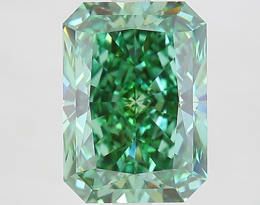 4.31 Ct. Fancy Vivid Green Radiant Lab Grown Diamond