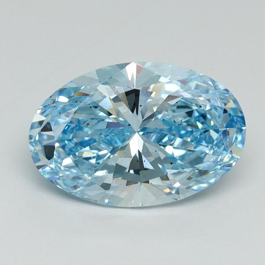 3.03 Ct. Fancy Vivid Blue Oval Lab Grown Diamond