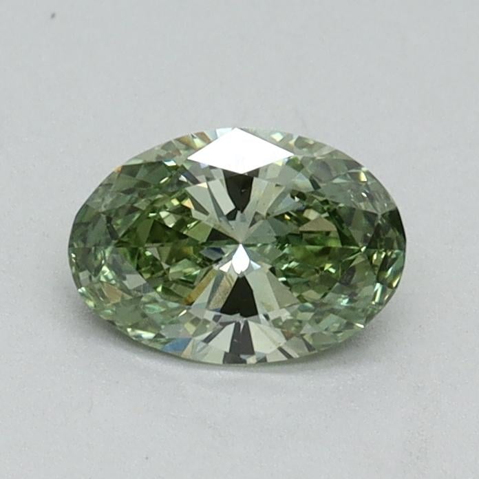 0.37 Ct. Fancy Vivid Green Oval Lab Grown Diamond