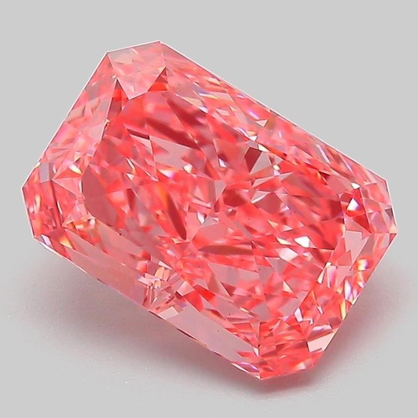 3.10 Ct. Fancy Vivid Pink Radiant Lab Grown Diamond