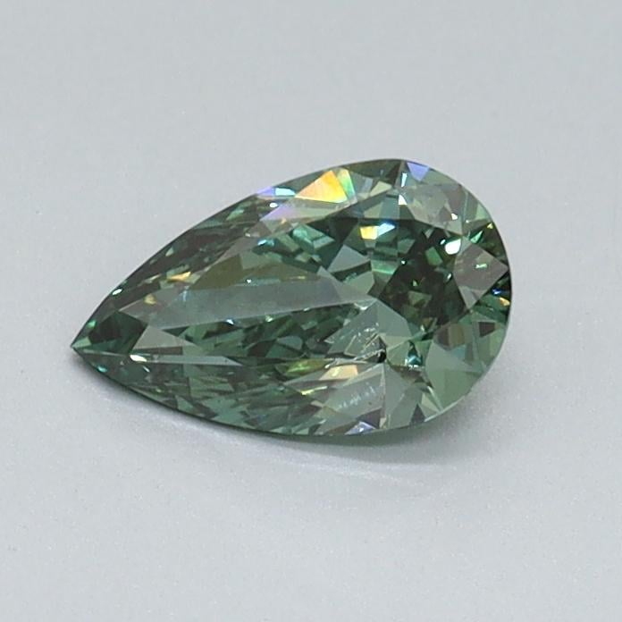 0.40 Ct. Fancy Vivid Pacific Green Pear Lab Grown Diamond
