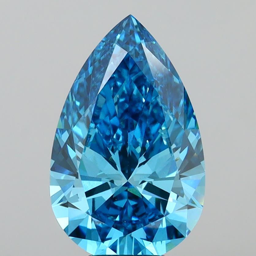 6.03 Ct. Fancy Vivid Blue Pear Lab Grown Diamond