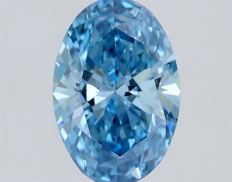 1.07 Ct. Fancy Vivid Blue Oval Lab Grown Diamond