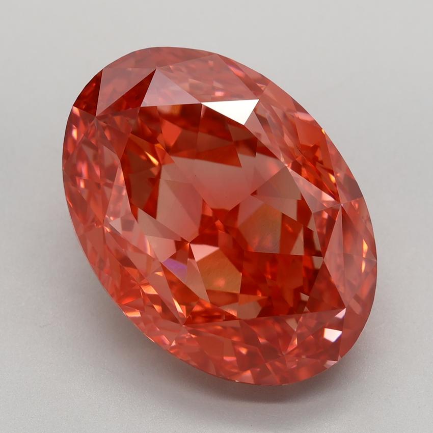 10.44 Ct. Fancy Vivid Red Oval Lab Grown Diamond