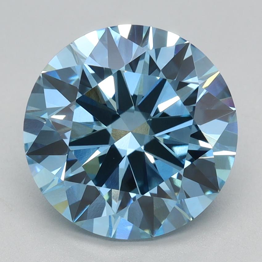 3.04 Ct. Fancy Vivid Blue Round Lab Grown Diamond