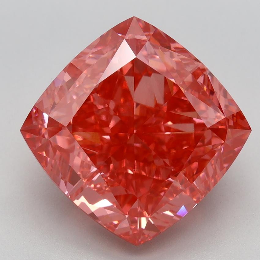 6.67 Ct. Fancy Vivid Pink Cushion Lab Grown Diamond