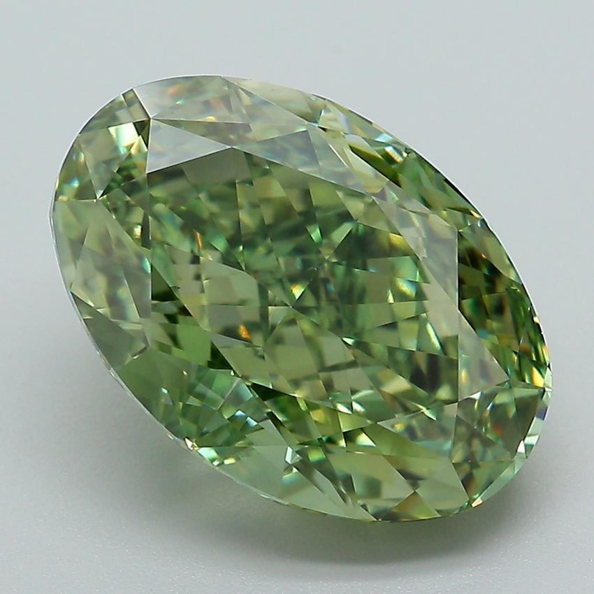 6.29 Ct. Fancy Vivid Green Oval Lab Grown Diamond