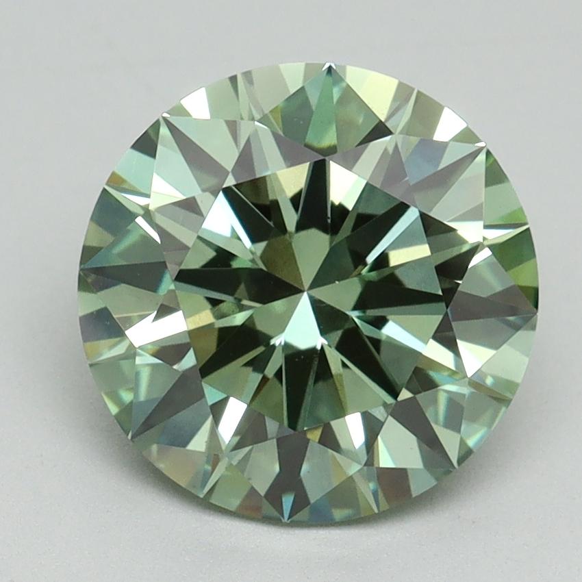 3.00 Ct. Fancy Vivid Green Round Lab Grown Diamond