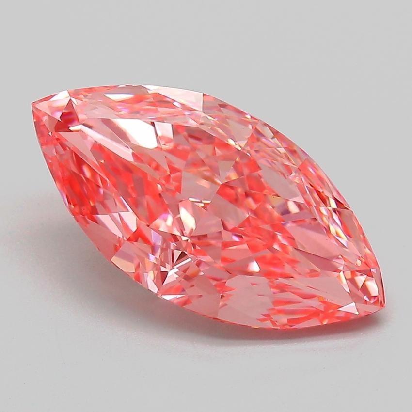4.18 Ct. Fancy Vivid Pink Marquise Lab Grown Diamond