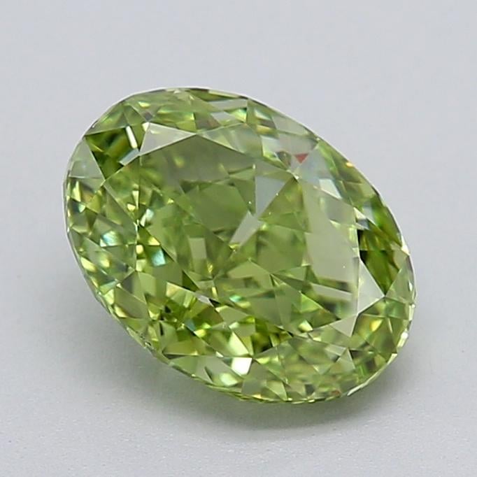 1.59 Ct. Fancy Vivid  Green Oval Lab Grown Diamond