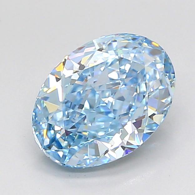 2.48 Ct. Fancy Vivid Blue Oval Lab Grown Diamond