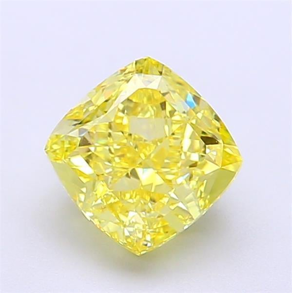 1.52 Ct. Fancy Vivid Yellow Cushion Lab Grown Diamond