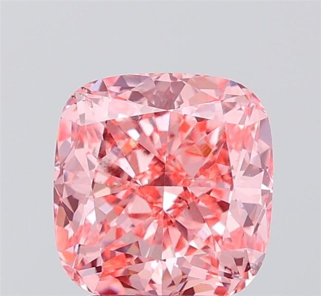 3.00 Ct. Fancy Vivid  Pink Cushion Lab Grown Diamond