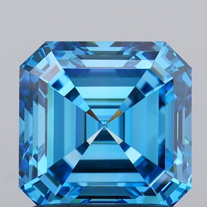1.55 Ct. Fancy Vivid Blue Asscher Lab Grown Diamond
