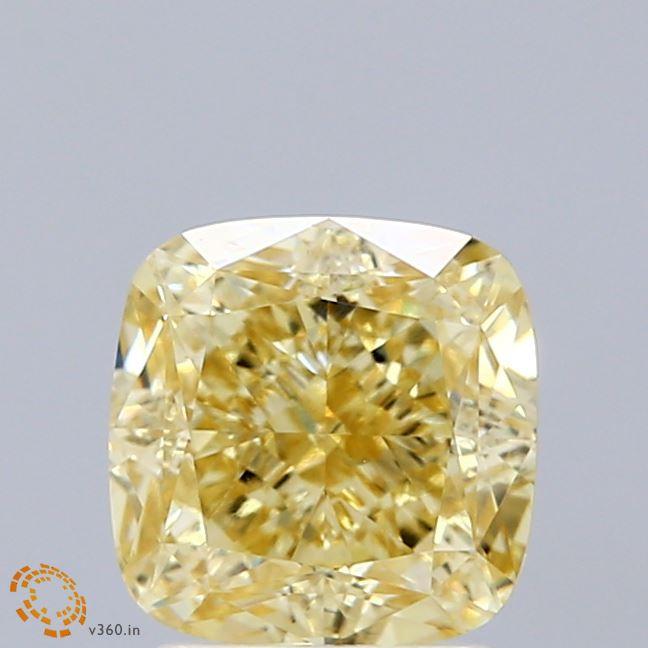 2.07 Ct. Fancy Intense Yellow Cushion Lab Grown Diamond